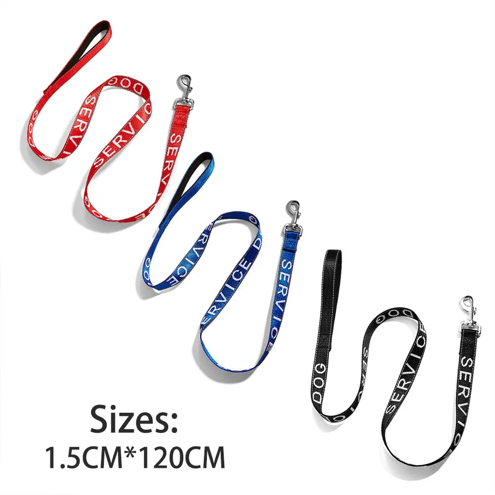 Small Pet Dogs and Cat Leashes Solid color Service Dog & Emotional Support Jacquard Leash Reflection Strong Pet Walking Training