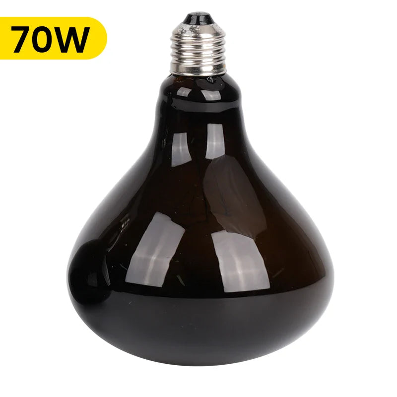 E27 Reptile Heating Bulb Warmer Heat Lamp 70W/120W Black Infrared for Snake Lizard Reptiles Amphibians Heating Lamp