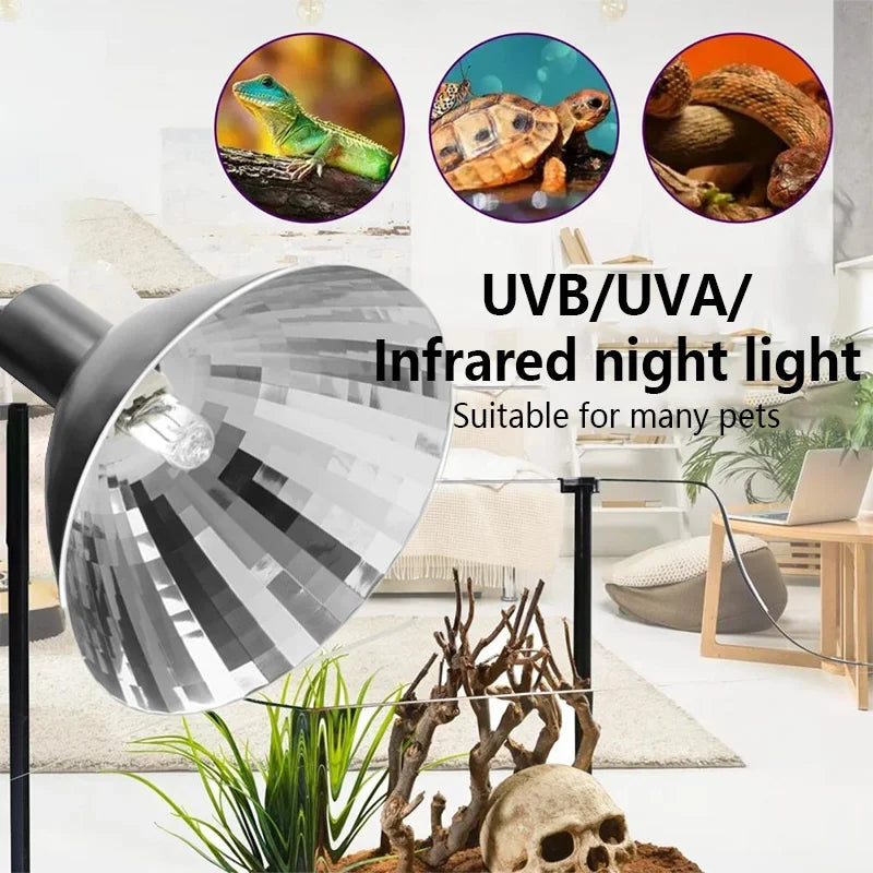Full Spectrum Heating Lamp Reptiles Heat Preservation Light Turtle Sunbathing Lamps Amphibian Breeding Box Accessories Uva+Uvb