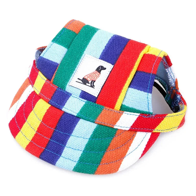 Dog Baseball Cap Hat with Neck Strap Adjustable Comfortable Ear Holes for Small Medium Large Dogs in Ourdoor Sun Protection