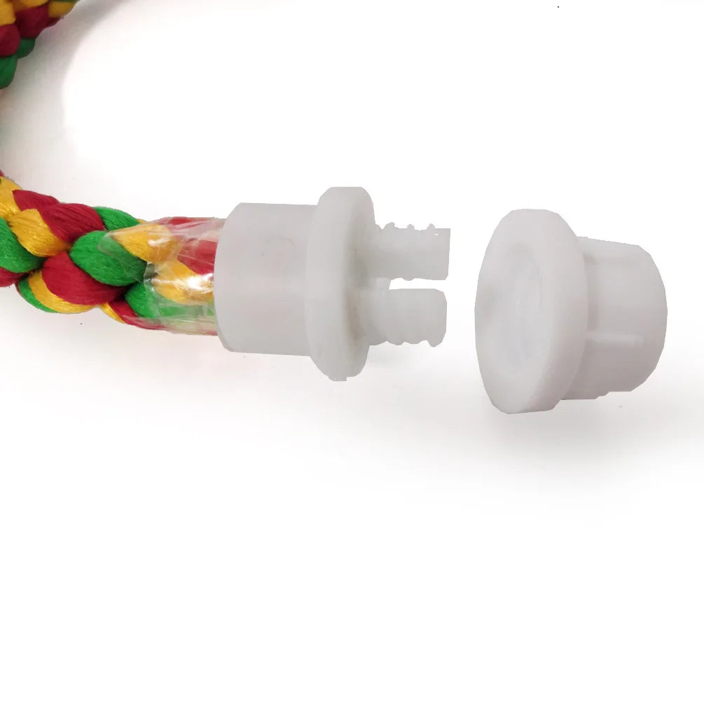 105/80/55/30cm Colorful Parrot Rope Hanging Braided Budgie Bird Cage Cockatiel Toy Pet Stand Accessories Ladder Swing Supplies