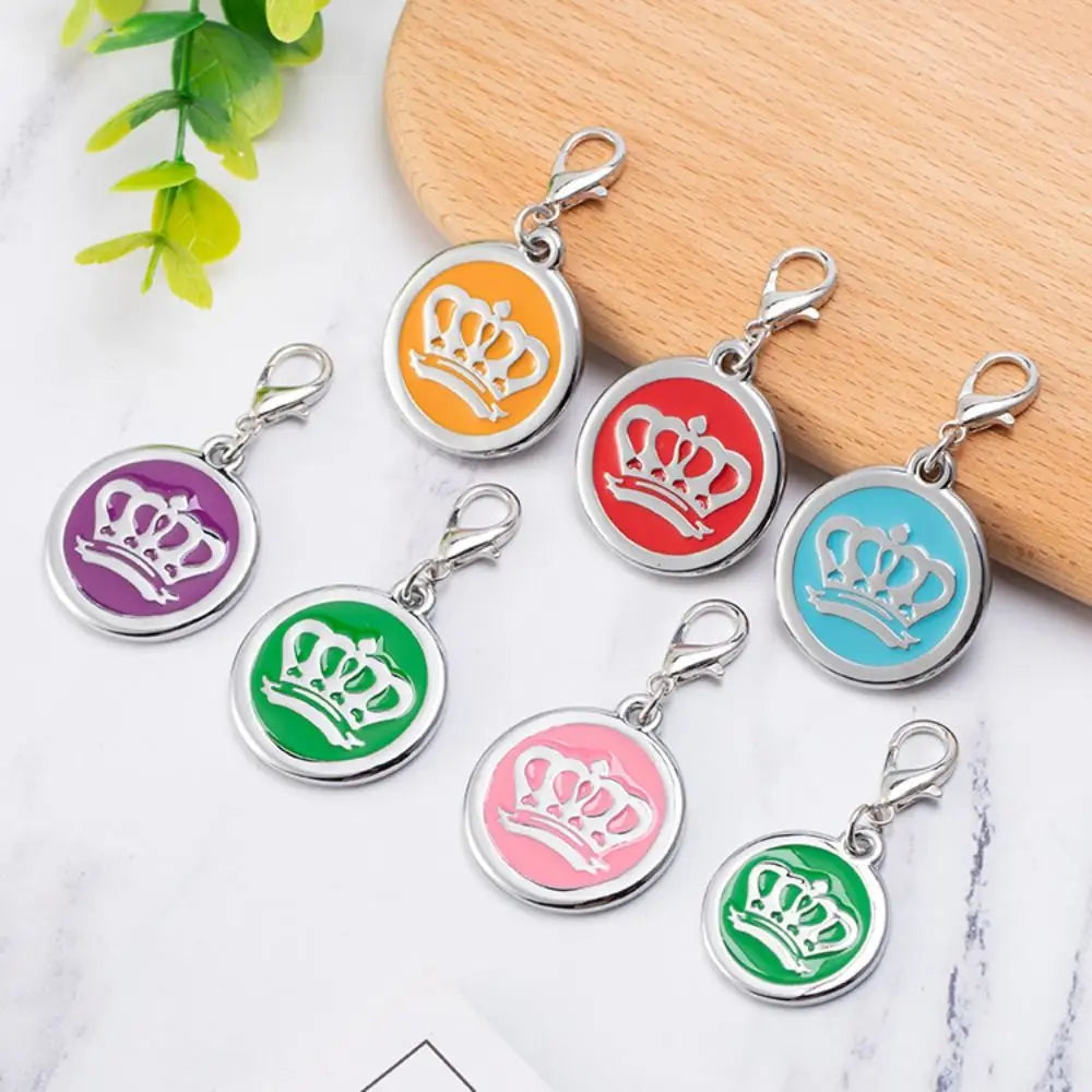 Pet ID Card Crown Pet ID Name Tag Loss Prevention Zinc Alloy Pet Nameplate Personalized Dog Hanging Tag For Cats Dogs