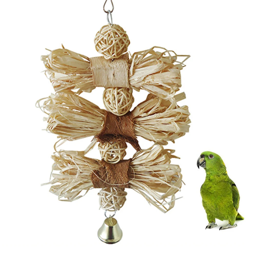 Pet Bird Parrot Hanging Toys Nipple Swing Chain Cage Stand Molar Parakeet Chew Toy Decoration Pendant Ornament Bird Accessories