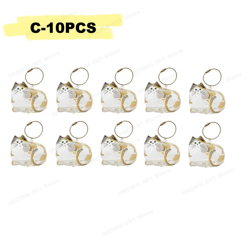 Cat Hair Storage Box Memorial Keychain Transparent Pet Fur Storage Container Hanging Cat Keychain Pendant for Pet Lovers
