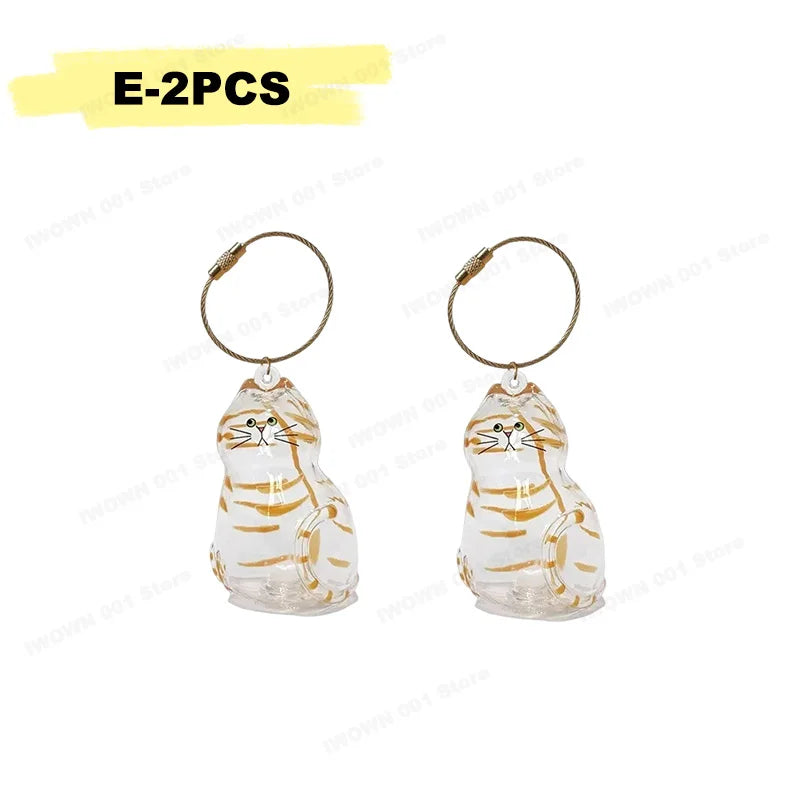 Cat Hair Storage Box Memorial Keychain Transparent Pet Fur Storage Container Hanging Cat Keychain Pendant for Pet Lovers
