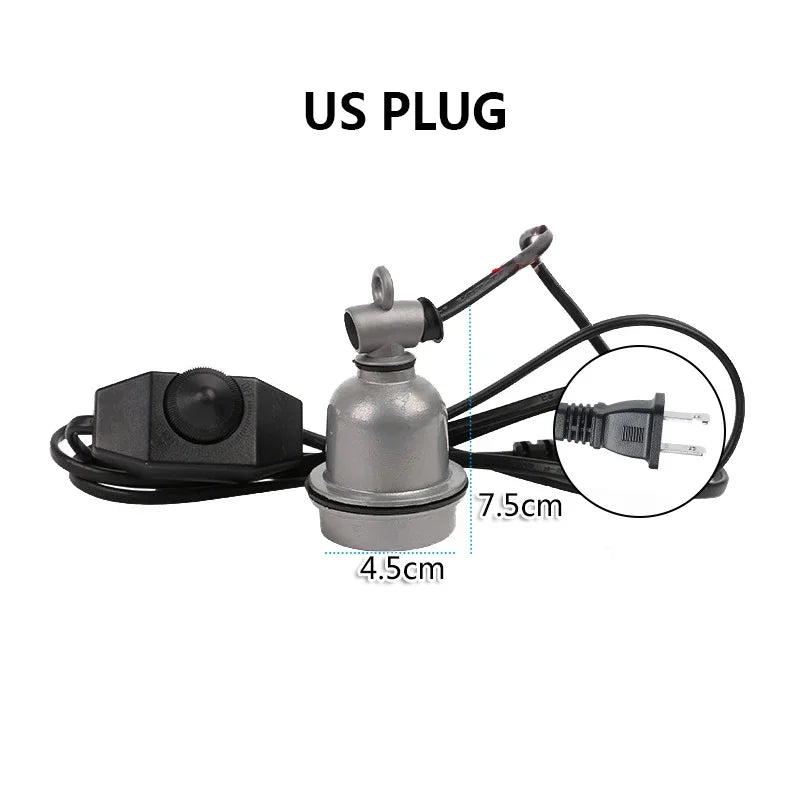 Reptile Heat Lamps Holder Insulated E27 Ceramic Socket for Reptiles Heat Lamps Holder Amphibious Terrarium Lighting Accessories