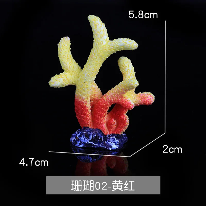 Aquarium Artificial Coral Fish Tank Resin Simulation Coral Starfish Micro Landscape Ornament Reef Aquatic Plants DIY Decoration