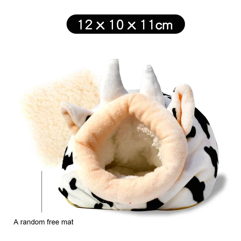 Hamster Nest Cute House Winter Soft Warm Bed Non-slip Hamster Sleeping Nest Small Animals Bedding House For Dwarf Hamsters