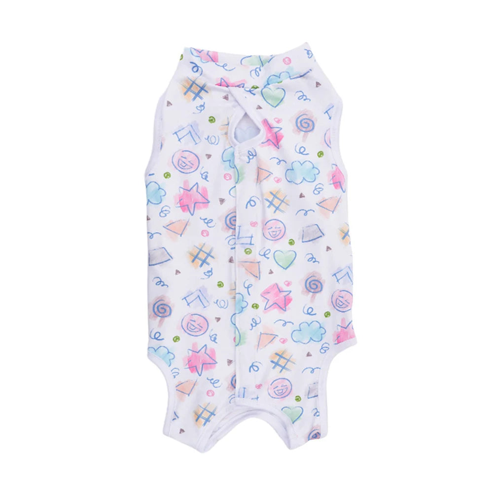 Small Dogs Cat Sterilization Jumpsuit Cats Anti-licking Surgery Recovery Clothing Breathable Pet Anti-scratch Vest Printed Suit