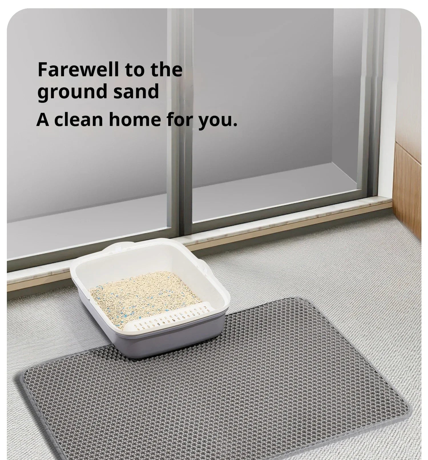 60x90cm Cat Litter Mat Waterproof Double Layer Pet Litter Box Mat Pet Toilet Cat Mat Nonslip Sand Cat Washable Pet Clean Mats
