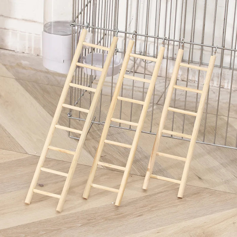 1PC Birds Toy Wooden Ladders Swing Scratcher Perch Climbing 3/4/5/6 Ladder Bird Cage Hamsters Parrot Toys Hanging Pet Supplies
