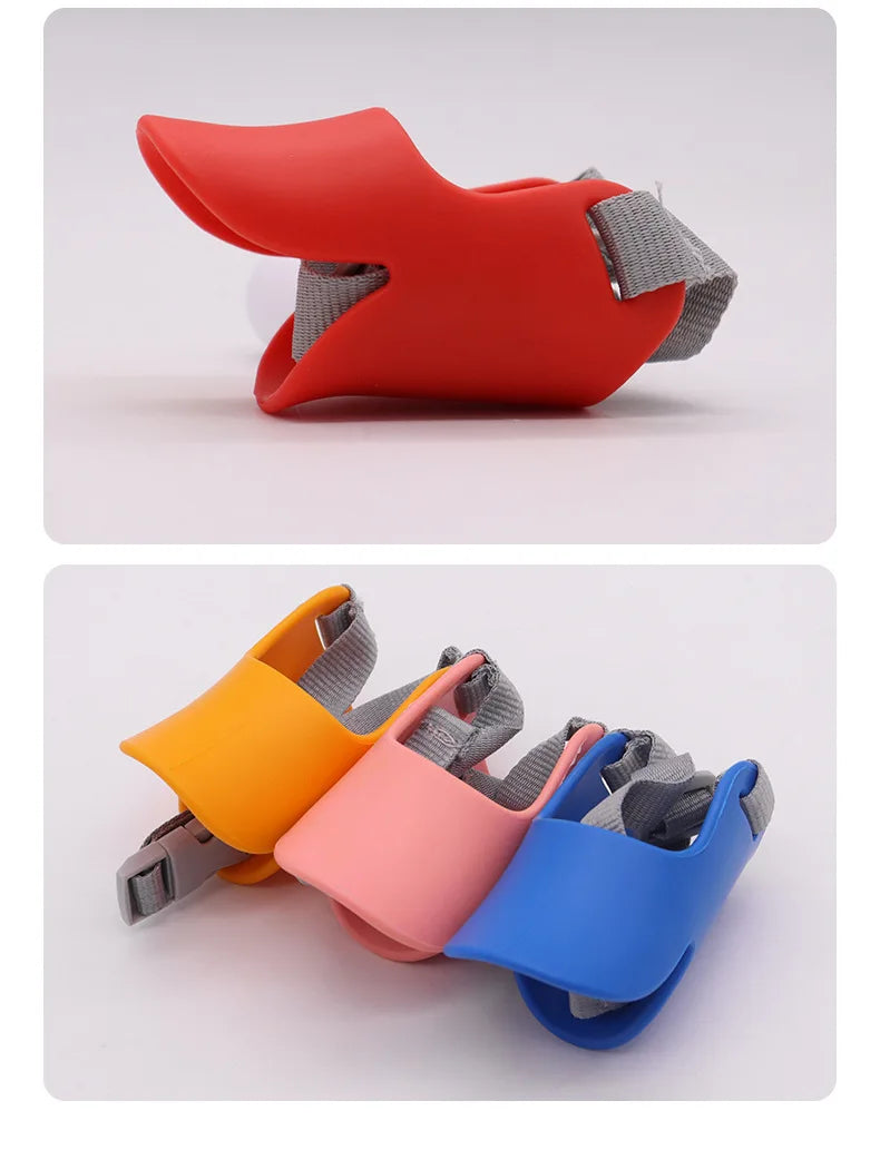 Chien Dog Muzzle Silicone Duck Muzzle Mask for Pet Dogs Anti Bite Stop Barking Muzzle Leather Silicone Dog Muzzles Dog Bandanas