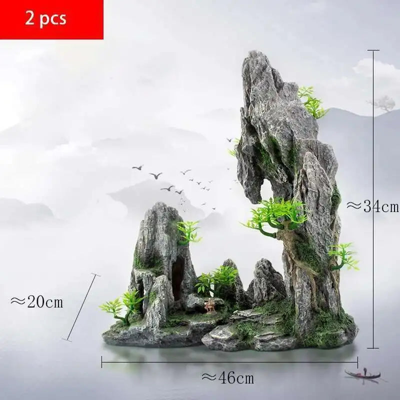 Large fish tank decoration resin aquarium decoration rockery landscape accessories fish tank aquarium decoration background