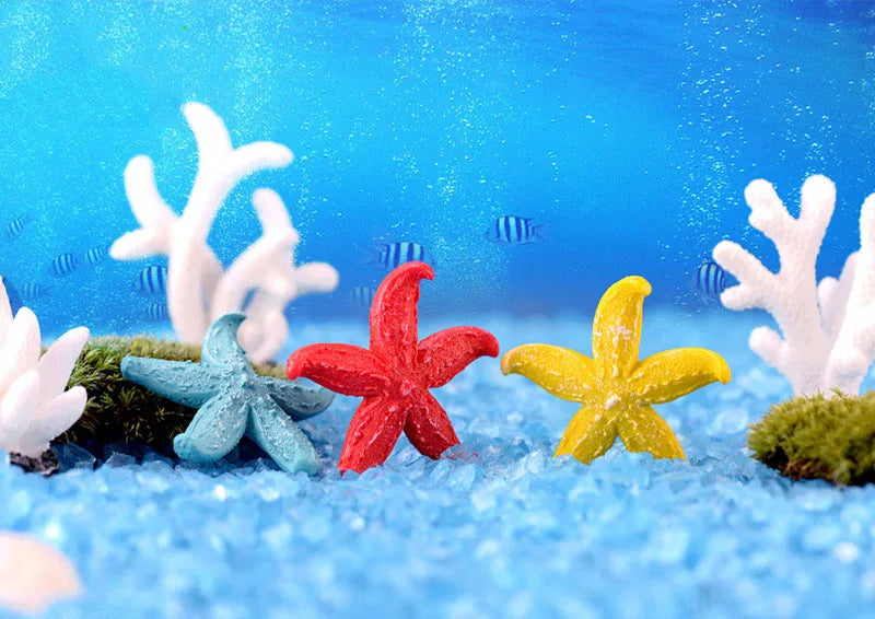 Aquarium Artificial Coral Fish Tank Resin Simulation Coral Starfish Micro Landscape Ornament Reef Aquatic Plants DIY Decoration