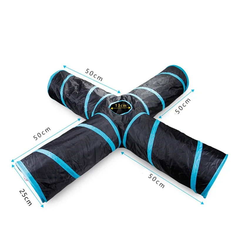 Collapsible Rainbow Cat Tunnel Pet Tube Play Toy Indoor Outdoor Kitty Puppy Toys for Puzzle Exercising Hiding Training Cat Toys