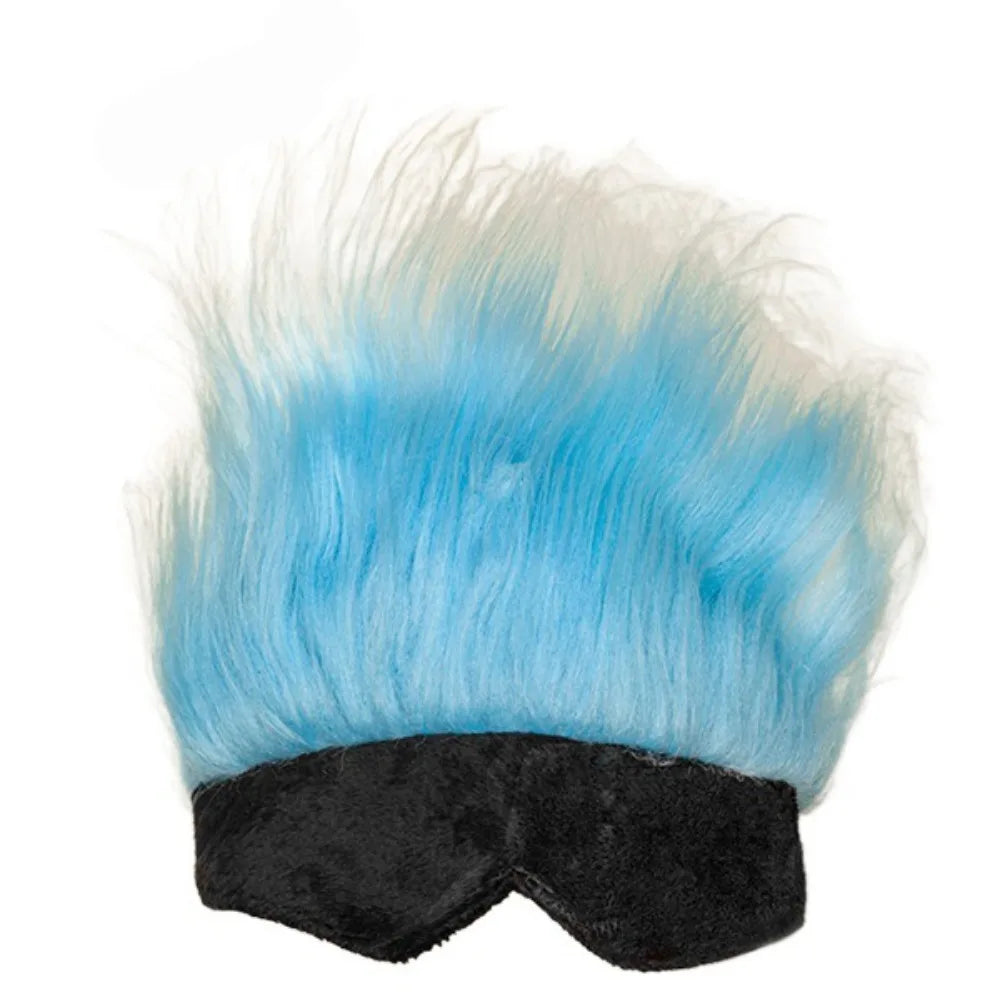 Pet Wig Decoration Polyester Cool Pet Wigs Simple Solid Color Cat Eye Mask Hat Casual Pet Wig Headgear Party