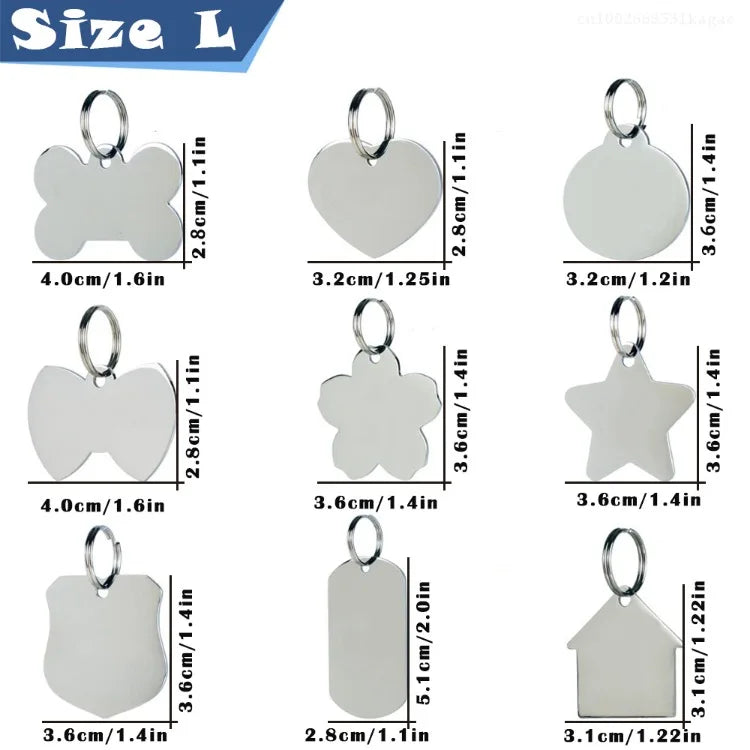 Personalized Dog Nameplate Cat Name ID Tags Customized Pet Nametag Free Engraving Tag Stainless Steel Anti-lost Puppy Identifier