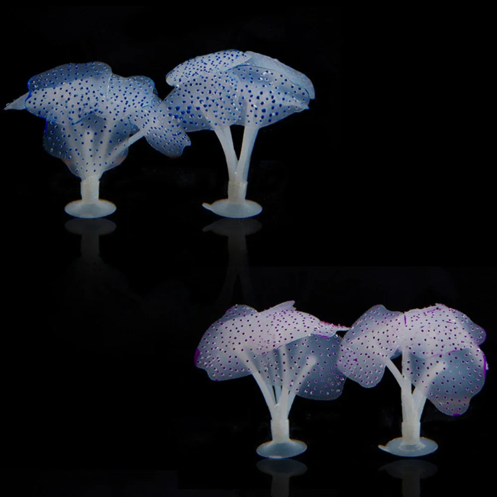 Luminous Anemone Simulation Artificial Plant Aquarium Decor Plastic Underwater Weed Grass Aquarium Fish Tank Decoration Ornament