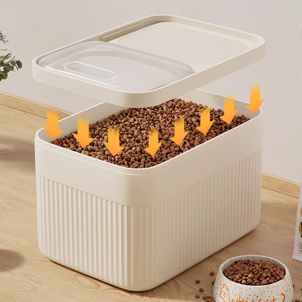 Dog Food Storage Container With Airtight Lid 5/10/15l Large Capacity Moisture Proof Dog Cat Dry Food Bin For Pet Supply Storage