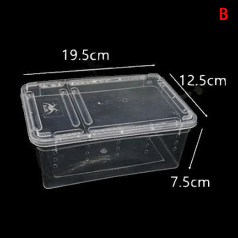 Reptile Snake Feeding Box Transparent Spider Habitat Cage Portable Turtle Container Breeding Box For Lizard Frog Scorpion Gecko