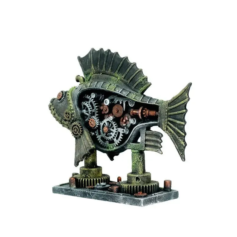 Transforming Robot Decoration Fish Tank Accessories Statue Car Dog Robot Mechanical Leopard Ornaments Aquarium Decoration Rock