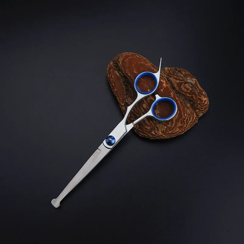Premium Titanium Coated Dog Grooming Scissors with Safety Round Tips - Professional Grade Kit for Precise and Safe Trimming