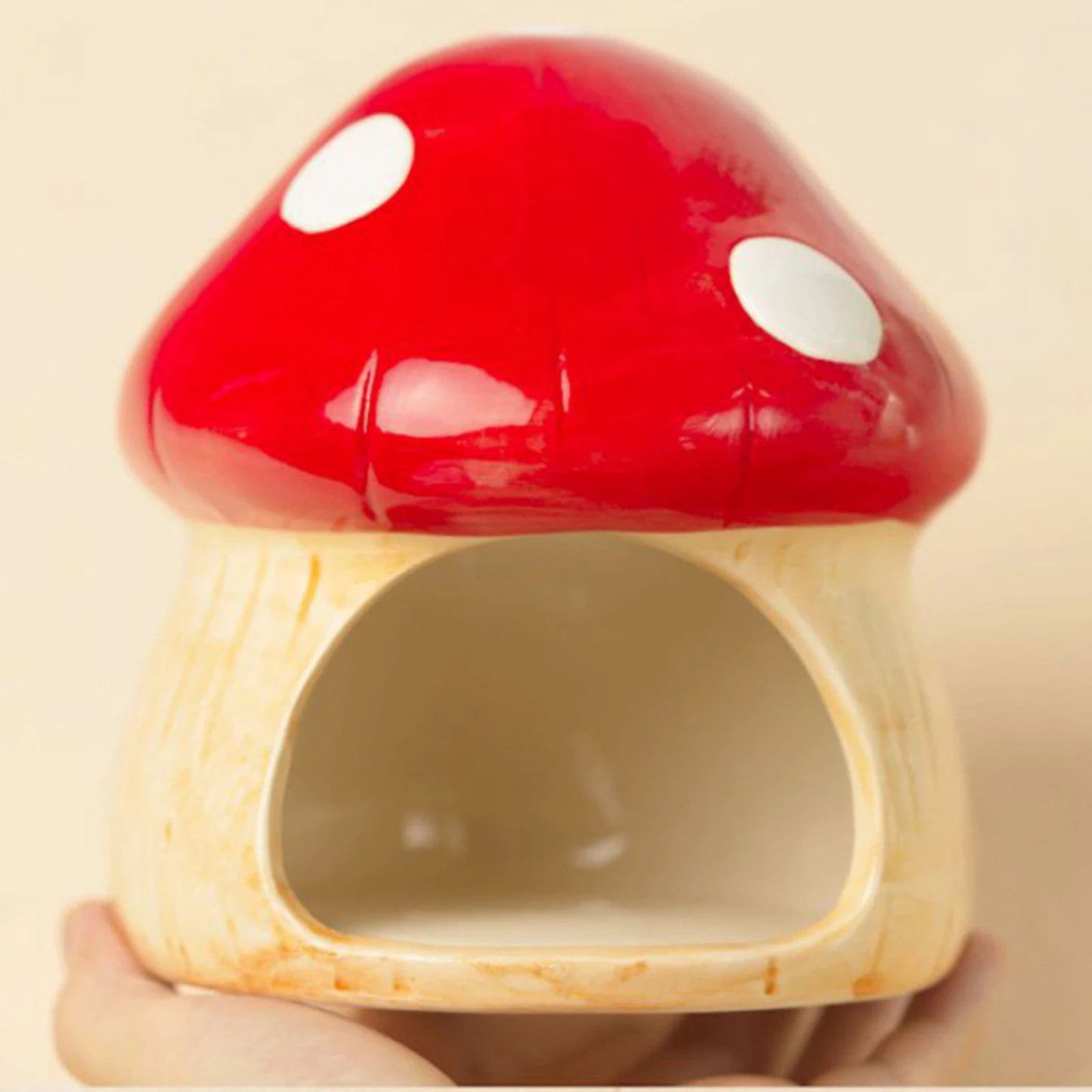 Ceramic Hamster House for Small Animals Outdoor Mushroom Cave Small Animal Food for Home Hamster Keeping Gigts