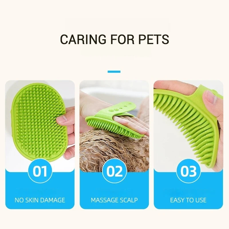 Soft Rubber Dog Cat Brush Pet Bath Silicone Comb Pet Hair Remover Dogs Stuff Cat Comb Grooming Tools Pet Supplies