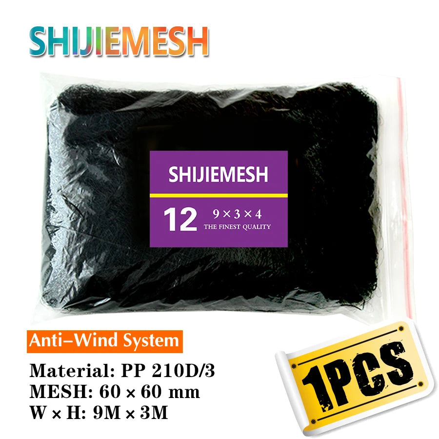 PP 210D/3 6/9/12/15M x 3M 60mm 4 Pockets Hole Orchard Garden Anti Bird Net Owl Net Knotted Mist Net