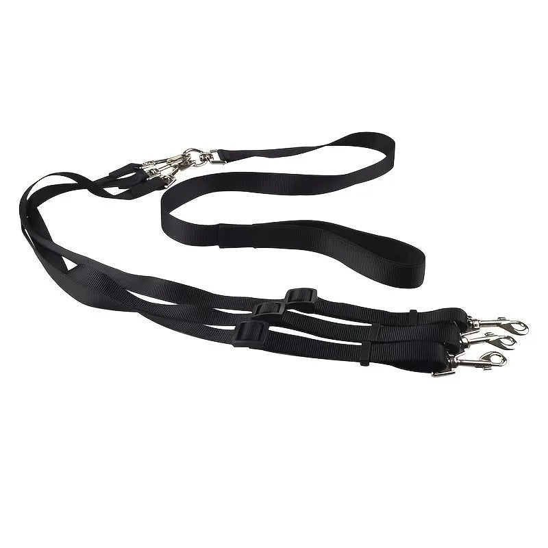 Durable 3-in-1 Nylon Dog Leash with Padded Handle for Outdoor Walking, Car Travel, Hiking and Camping - Three-Way Pet Leash
