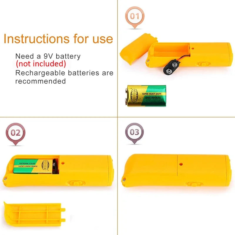 Dog Repeller Anti Barking Stop Bark Training Device Outdoor LED Ultrasonic Pet Trainer Repellents Whistle with Flash Light Dogs