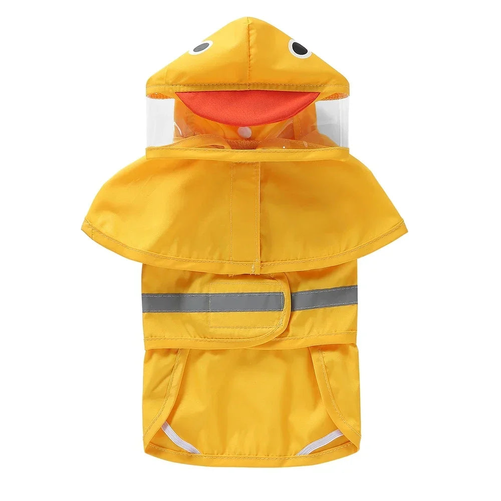 Dog Raincoat The Dog Face Reflective Dog Raincoat All-in-one Raincoat for Dogs with Closed Belly Pet Dog Duck Shark Frogs Shape