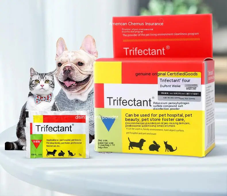 50G Pet Cats and Dogs Environmental Disinfection Powder Deodorizing Fine Distemper Cat Distemper Disinfectant Sterilization