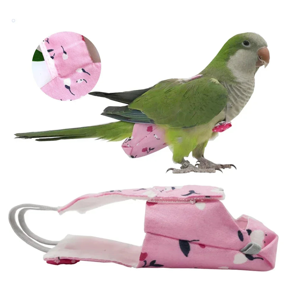 Parrot Pigeon Diaper Flight Suit Bird Nappy Parrot Clothes for Green Cheek Parakeet Cockatiel Conure Small Medium Birds