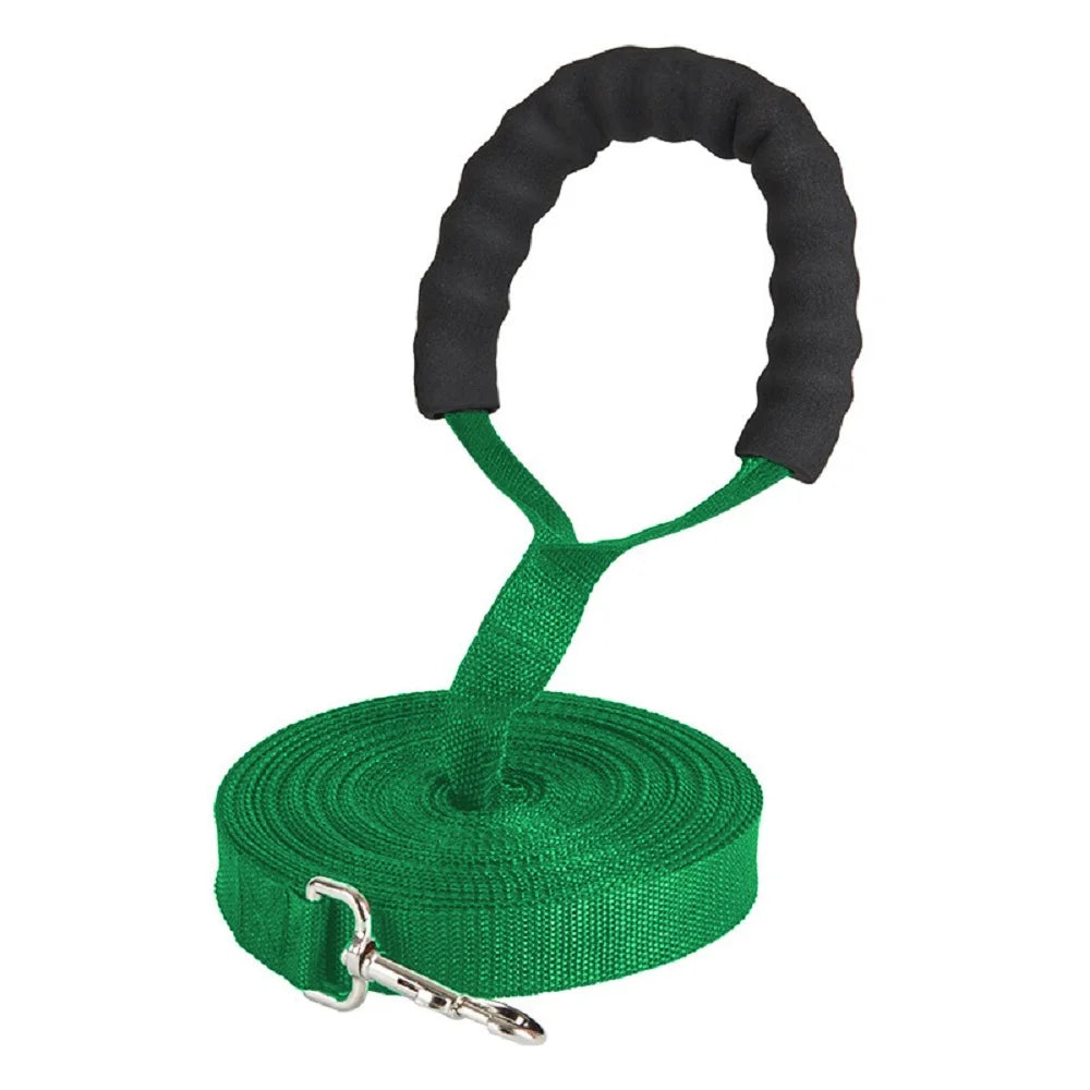Long Nylon Leash with Comfortable Sponge Handle for Dogs Lanyard Outdoor Training Walk 1.8m 3m 6m 10m 15m 20m 30m 50m Dog Lead