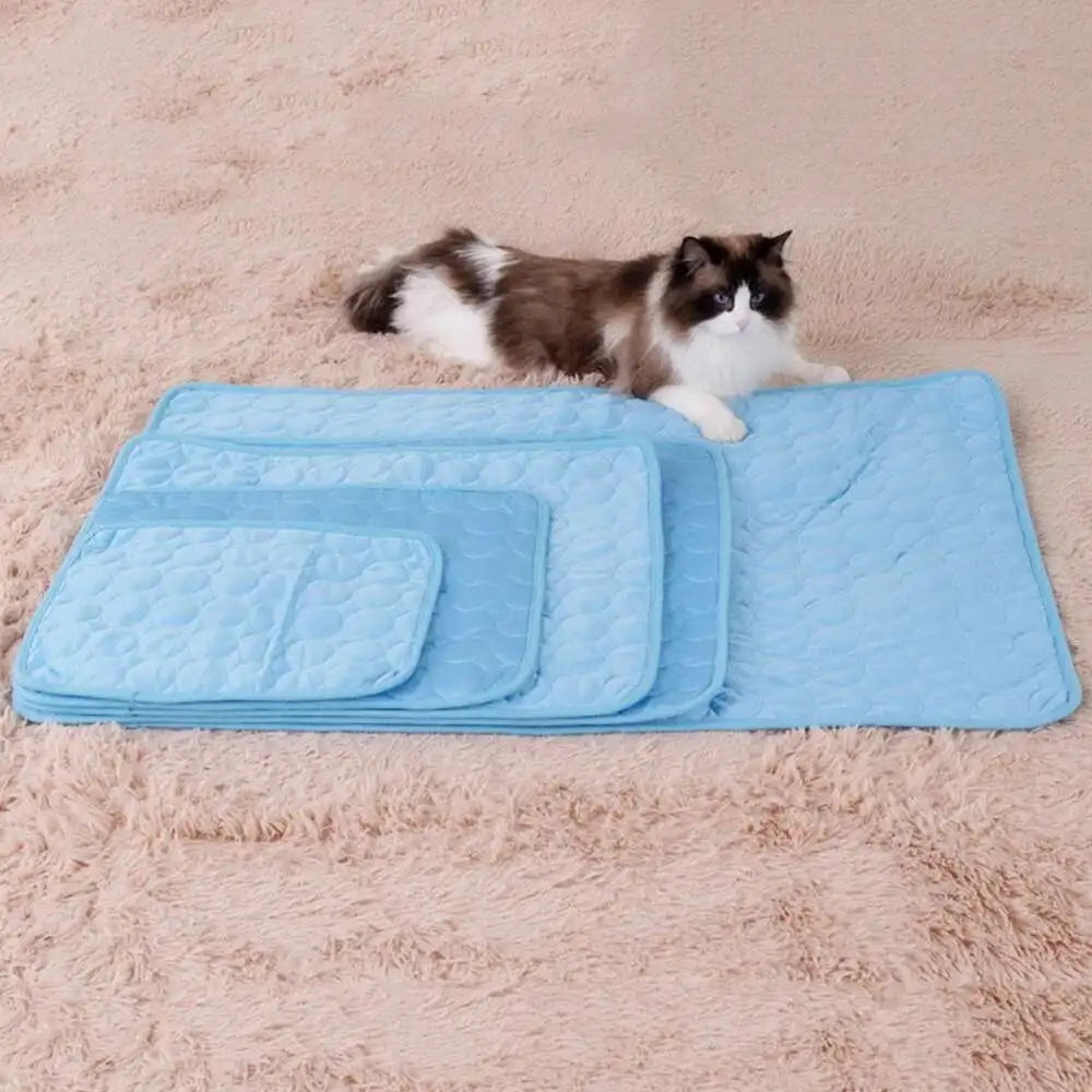 Cooling Dog Mat Summer Pad Mat For Dogs Cat Ice Silk Blanket Sofa Breathable Pet Dog Bed Summer Washable For Small Large Dog Cat