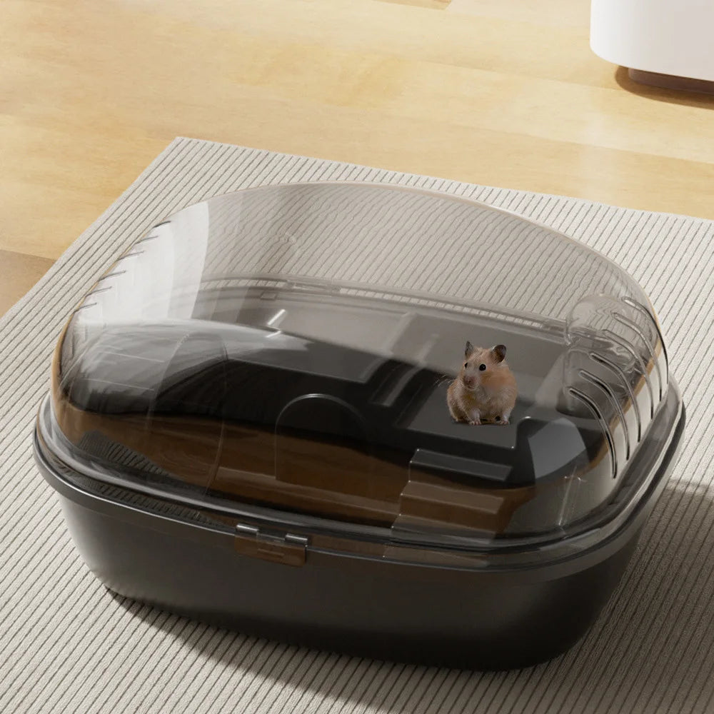 Large Hamster Cage Ventilation Openable Top Transparent Hamster Habitat House for Bunny Gerbils Hedgehog Mice Small Animals