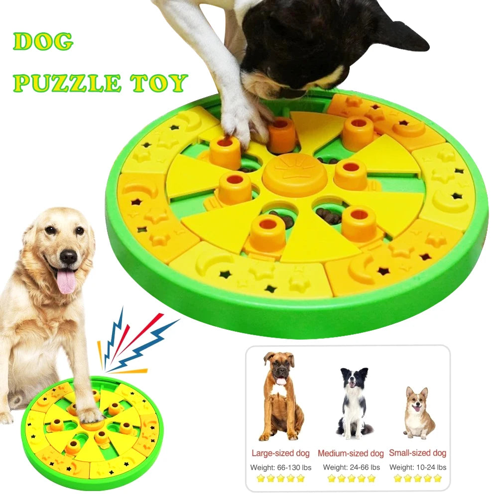 3in1 Interactive Dog Puzzle Toys - Fun Slow Feeder Brain Education Treat Puzzles with IQ Squeak Design - Educational Dog Toys