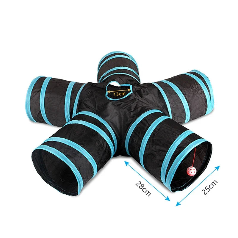 Collapsible Rainbow Cat Tunnel Pet Tube Play Toy Indoor Outdoor Kitty Puppy Toys for Puzzle Exercising Hiding Training Cat Toys