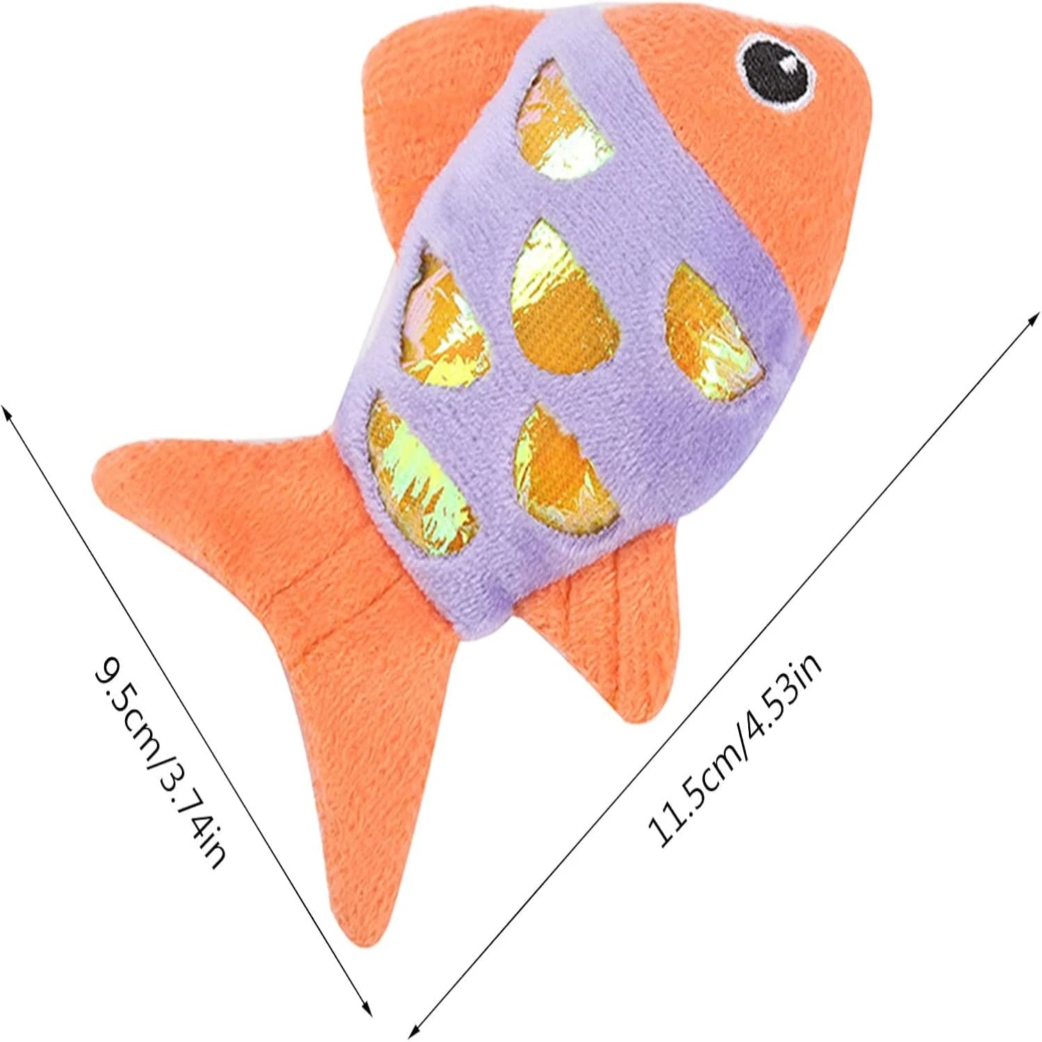Cat Plush- for Cat Toy Kitten Toy Gift for Cat Cute Fish Teething Chew Toy with Rattle Sound Cat Chewing Toy for Indoor Cats
