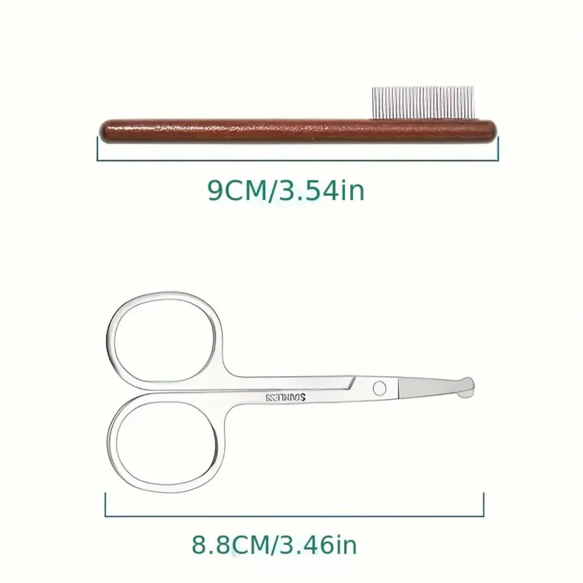 Pet Woodiness Facial Cleaning Comb Removes Tear Stains Eye-poop Comb Dog Hair Repair Scissors Cat Hair Comb Pet Clean Supplies
