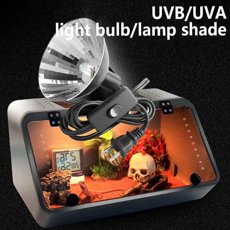 Full Spectrum Heating Lamp Reptiles Heat Preservation Light Turtle Sunbathing Lamps Amphibian Breeding Box Accessories Uva+Uvb