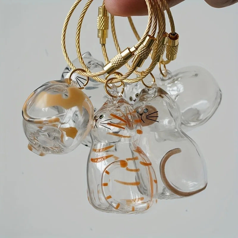 1/3pcs Transparent Cat Memorial Capsules Pet Hair Keepsake Box with Hanging Loop for Cat Lovers Gift Pendant Keychain Pet Access