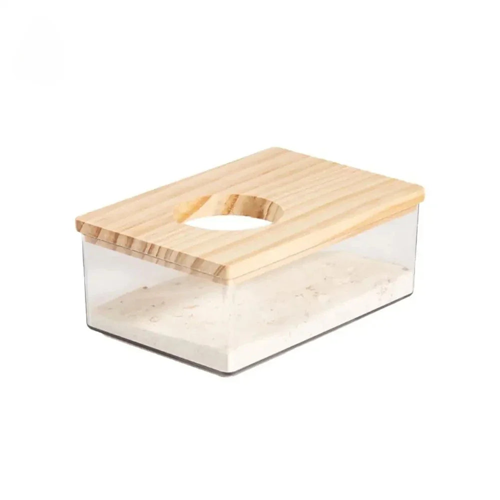 Acrylic hamster golden bear sand bath box fully transparent small pet hamster bath box toilet dual-purpose bath sand basin