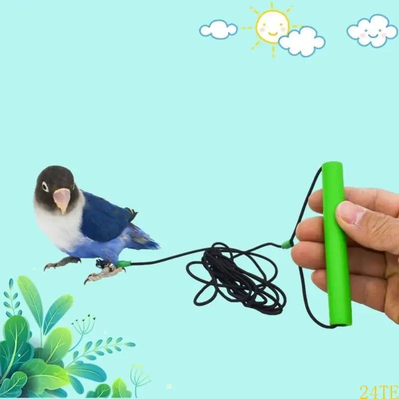 24TE Parrot Anti-bite Flying Training Rope in the Leg Bird Flying Leash 20 Feet