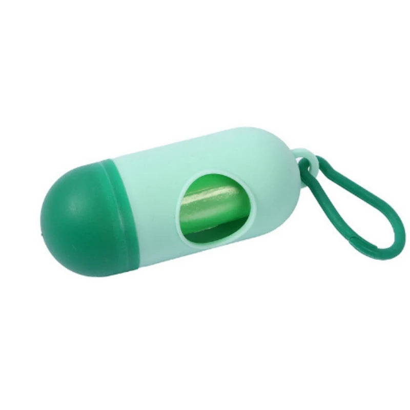 Dog Poop Bag Holder Portable Pet Waste Bag Dispenser Capsule Shape Dog Garbage Holder Dispensers Cleaning Supplies