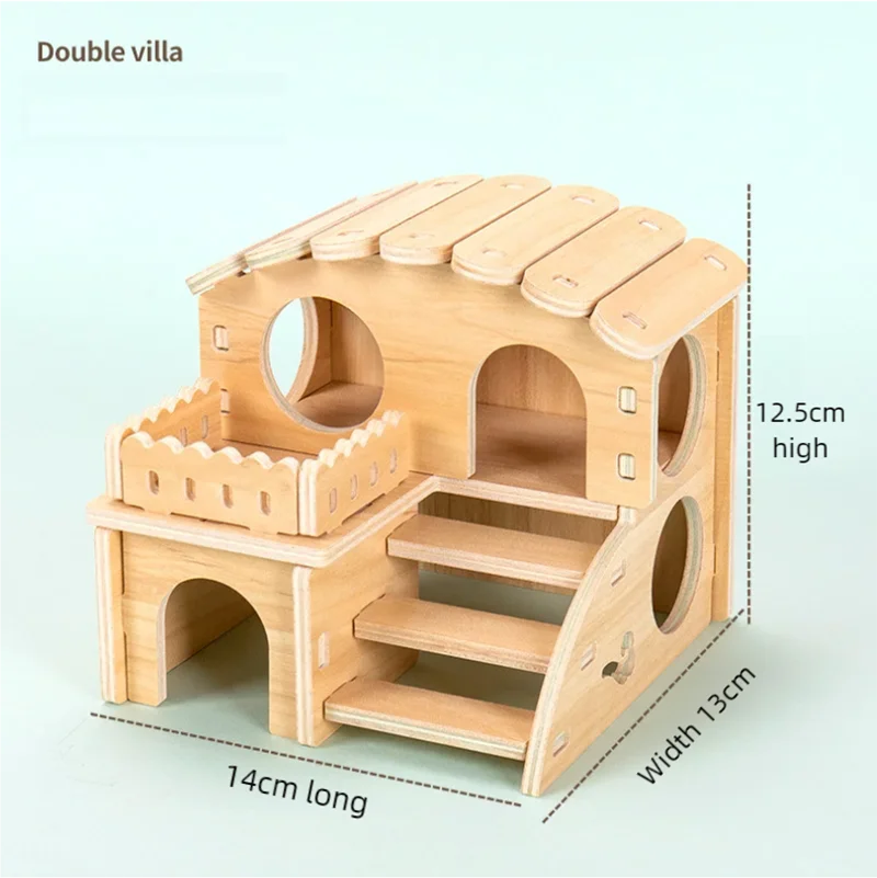 Hamster Sleeping Wooden House Hamster Cage Golden Bear Cage Single Floor Villa Supplies