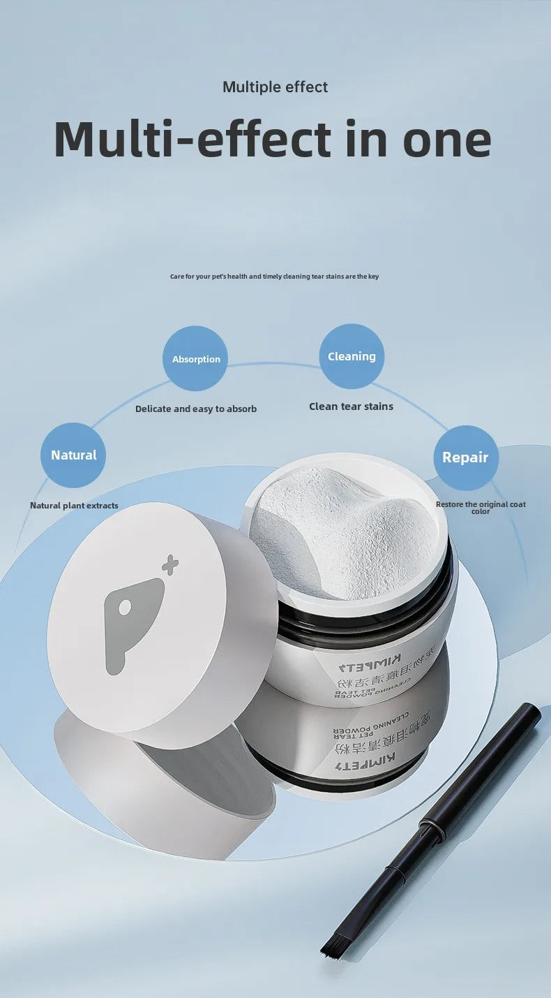 Pets Tear Stain Remover Powder 30g Cat And Dog Eye Tear Stain Powder With Tear Stain Brush Gentle Absorbing Tears Powder