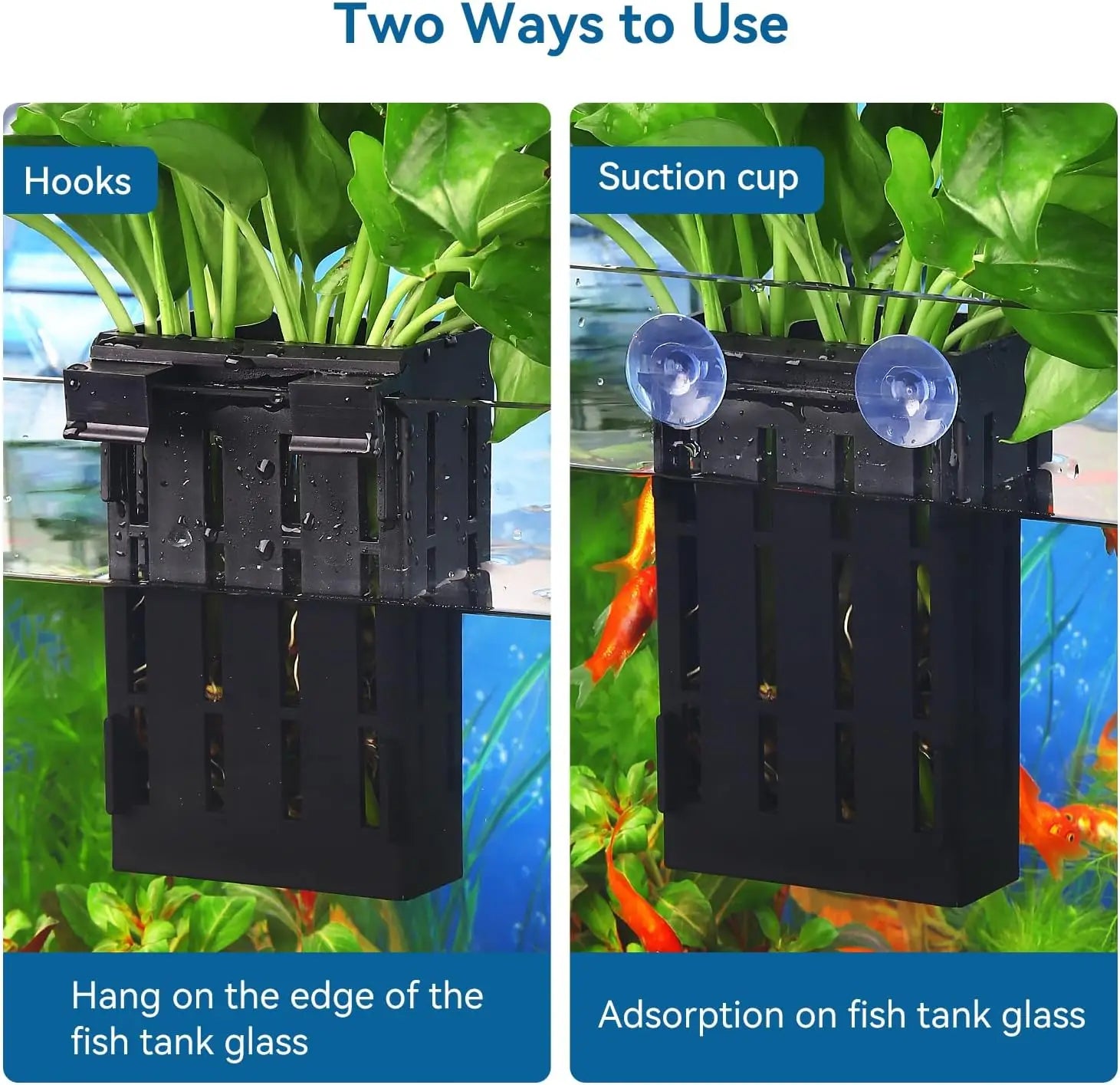 3pcs Aquarium Plant Holder with Hooks and Suction Cups for Fish Tank Aquaponic Plant Cultivation and Aquascape Decorations