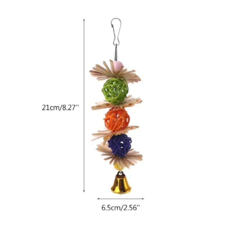 Small and medium-sized parrot toys, natural grass woven flower nibbling toys, rattan woven ball toys, bird toys
